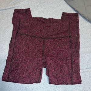 Athleta Ultimate Stash Texture 7/8 Pink and Black Tights